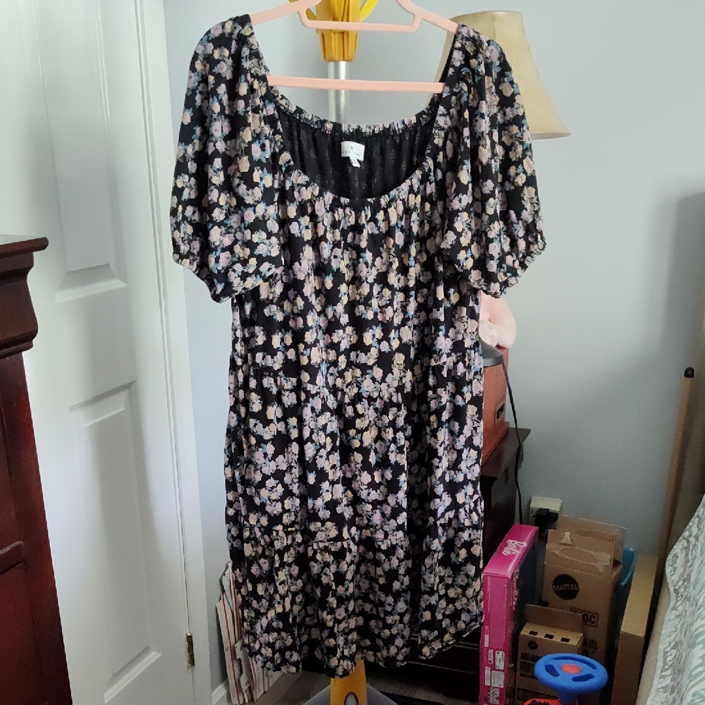 True Craft Black Floral Dress - Picture 1 of 7